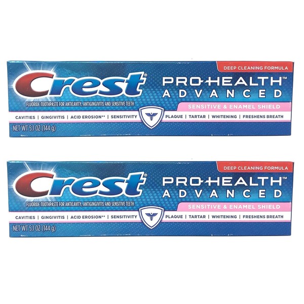 Crest Pro-Health Advanced Sensitive & Enamel Shield Toothpaste, 5.1 oz (Pack of 2)