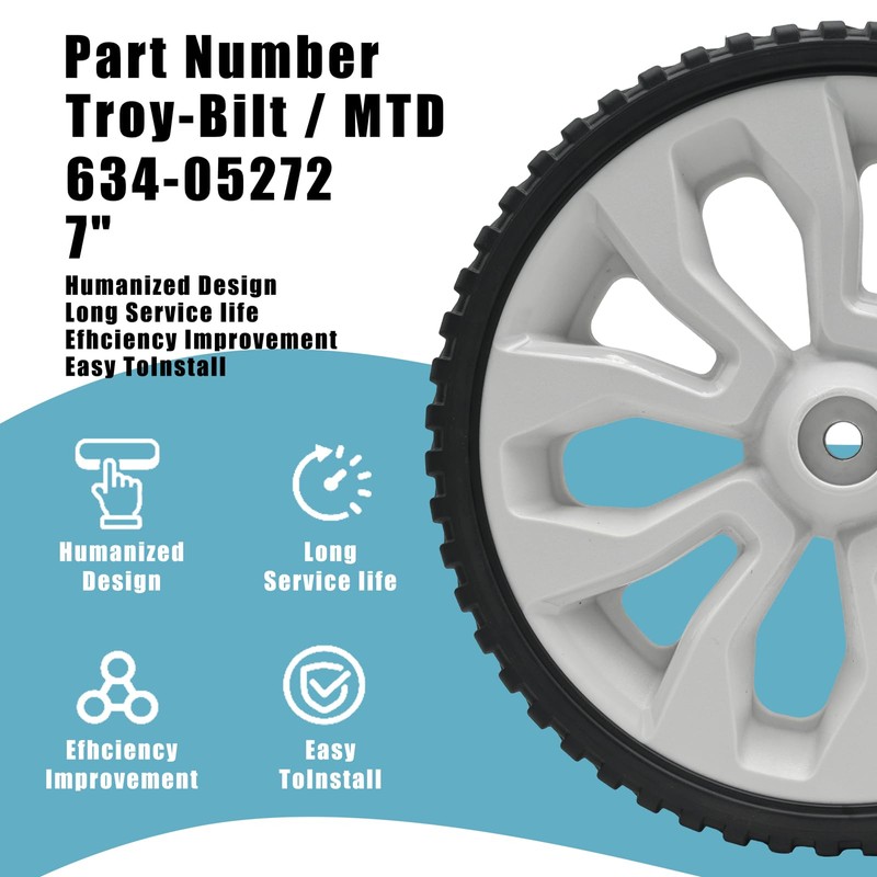 Sutmorly 7 inch Front Wheel Assembly for Most Walk-Behind Mowers,