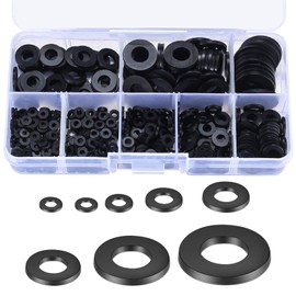 Pack of 500 Plastic Washers, Flat Spacers, Nylon Spacers, Flat Seal, Round Assortment Kit for Screw - M2/M2.5/M3/M4/M5/M6/M8/M10