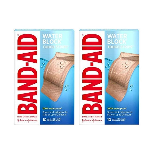 Band-aid Tough-Strips Adhesive Bandages, Waterproof, Extra Large, 10 Ct - Pack of 2