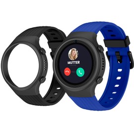 SPC Smartee 4G Junior - Kinder-Smartwatch mit GPS, Videoanrufen & Notruftaste | 1,2"-Display, Dual-Armband blau und schwarz und Tracker-Modus | Schulmodus | Verwaltung über Smart Clan App