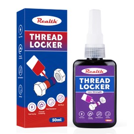 Realth Thread Lock Purple 50ml | Low Strength Threadlock | Removable Threadlocker | Lock & Seal Nuts Bolts Metals - Against Losening and Leakage