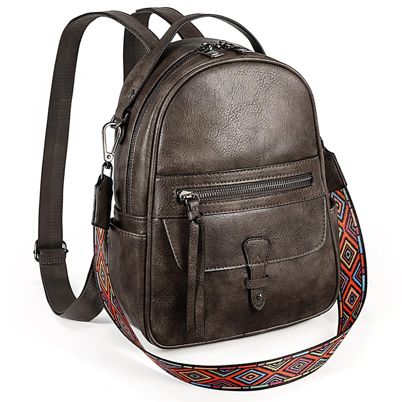UTO Small Backpack Women's Leather Elegant 2 in 1 Shoulder