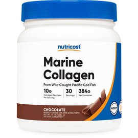 Nutricost Marine Collagen (Chocolate Flavor) 30 Servings - Collagen Supplement from Wild Caught Pacific Cod Fish
