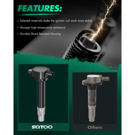 SCITOO SCITOO 6 ignition coils with 6 iridium Spark Plugs for Dodge Charger Nitro Grand Caravan Town Country S for EBRing 2.7L 3.5L 4.0L V6 2006 2007 2008 2009 2010 UF502 C1522 5C1565