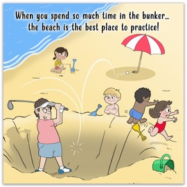 Twizler Funny Golf Card - Beach Bunker - Funny Golf Birthday Card for Men - Blank Inside - Husband Dad Son Brother Him Male - Humour Fathers Day - Anniversary - Retirement