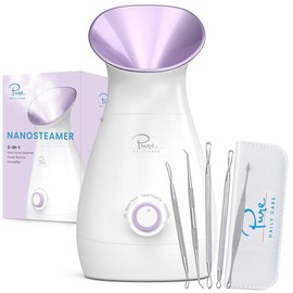 Pure Daily Care NanoSteamer 3-in-1 Ionic Facial Steamer with Bonus 5 Piece Skin Kit - Color: Lilac