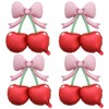 4 palloncini rosa con fiocco e ciliegie rosse, decorazioni per