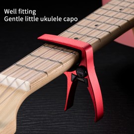 Ukulele Capo for 4 String Guitar and Mandolin, Mini Size Professional Ukulele Capo (Red)