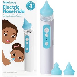Frida Baby Electric NoseFrida Nasal Aspirator for Baby, Nose Sucker for Baby & Toddler, Upgraded Nasal Aspirator for Congestion + Allergy Relief with 3 Suction Levels, 2 Silicone Tips, USB