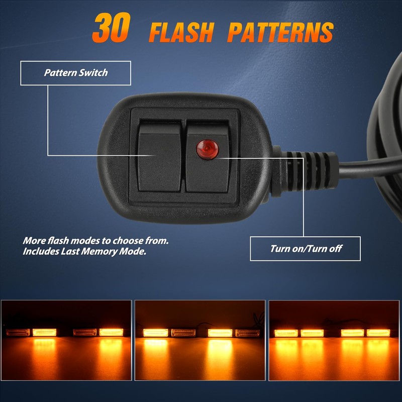 Nilight 40LED Amber Emergency Strobe Traffic Advisor Light Bar with