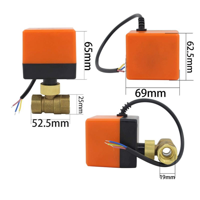 Motorized 2 Way Electric Ball Valve 220V Solenoid Normally Open