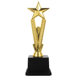 Operitacx Trophy Award, Gold Star Award Trophies For Kids, 8.8 Inch Plastic Trophies For Party Favors, Award Prizes, School Prizes, Game Prizes