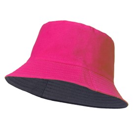 Utmost Bucket Hat | Two Tone Dual Color and Gradient Styles | Lightweight & Packable | Outdoor Summer Sun Hat(Reversible-HotPink/Black)