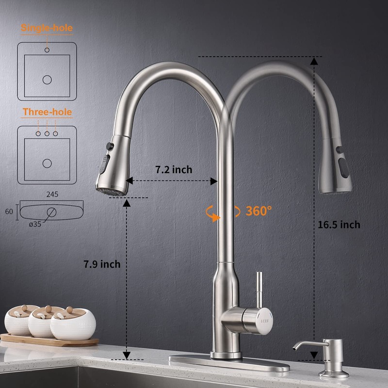 Touch Kitchen Faucet,KEER Smart Kitchen Sink Faucet with Pull Down