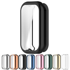 AWADUO Compatible with Xiaomi Smart Band 8 Active/Redmi Band 2 Protective Case Cover, Smartwatch TPU Protective Case Cover Shell Soft and Durable Watch Accessories(Black)
