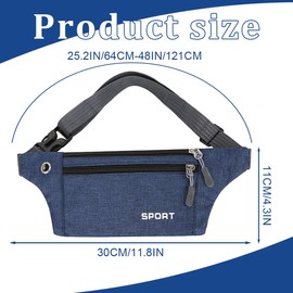 Teegxddy Money Belt Men and Women with Secret Compartment - Bum Bag for Travel/Sports, Invisible, Adjustable, Portable, Slim Belt Bag, blue