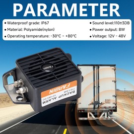 FARBIN Truck Back up Alarm 105dB 12V-48V Car Reverse Alarm Horn with BIBI Buzzer Warning, Waterproof Industrial Heavy-Duty Backup Warning Back Up Beeper