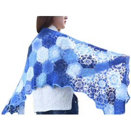 golo Wool Yarn for Knitting 550yd 0.22Ib Cachemire Multicolor Rainbow Yarn (Gradient Blue)