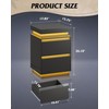 WLIVE Black Nightstand with Charging Station and LED Lights, Bedside