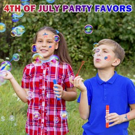 100 Pack Fourth of July Mini Bubbles Bulk – Red White Blue Party Favors Supplies for Kids,Goodie Bag Treat Stuffers, Parade Throws,Classroom Prizes, Outdoor Toys & Decorations for Summer Pool Events