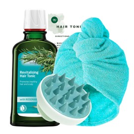 Rosemary Tonic Bundle with Hair Tonic 100ml & Ferwizz Scalp Massager & Microfibre Hair Towel and Guide