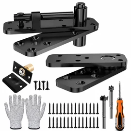 Heavy Duty Hidden Door Pivot Hinge Kit, 200/570 lb Load Capacity, Solid 304 Stainless Steel, 360° Rotation for Bookcase & Secret Doors
