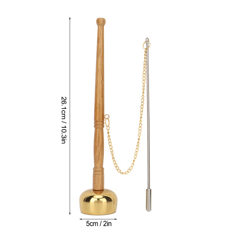 Buddhism Wooden Handle Brass Hand Bell Singing Scripture Implement Buddhist