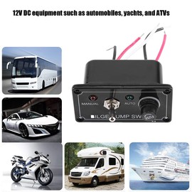 Bilge Pump Control Panel, Bilge Pump Switch for Marine Boats, 12V DC Bilge Pump Switch, Manual / Off/Automatic Control Panel with LED Indicator for Boat Marine