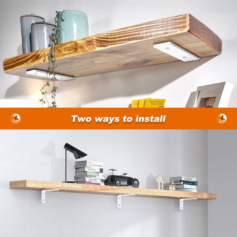 MLOQI 6 Pack Heavy Duty Shelf Brackets, 5mm Thick Scaffold