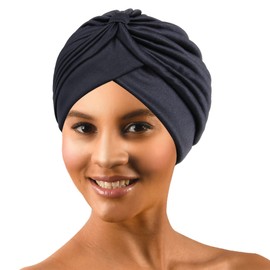Donna Spandex Turban Black Spandex Turban Women’s Hair Turban 1PC Day & Night One Size Short or Long Curly Hair Straight Hair