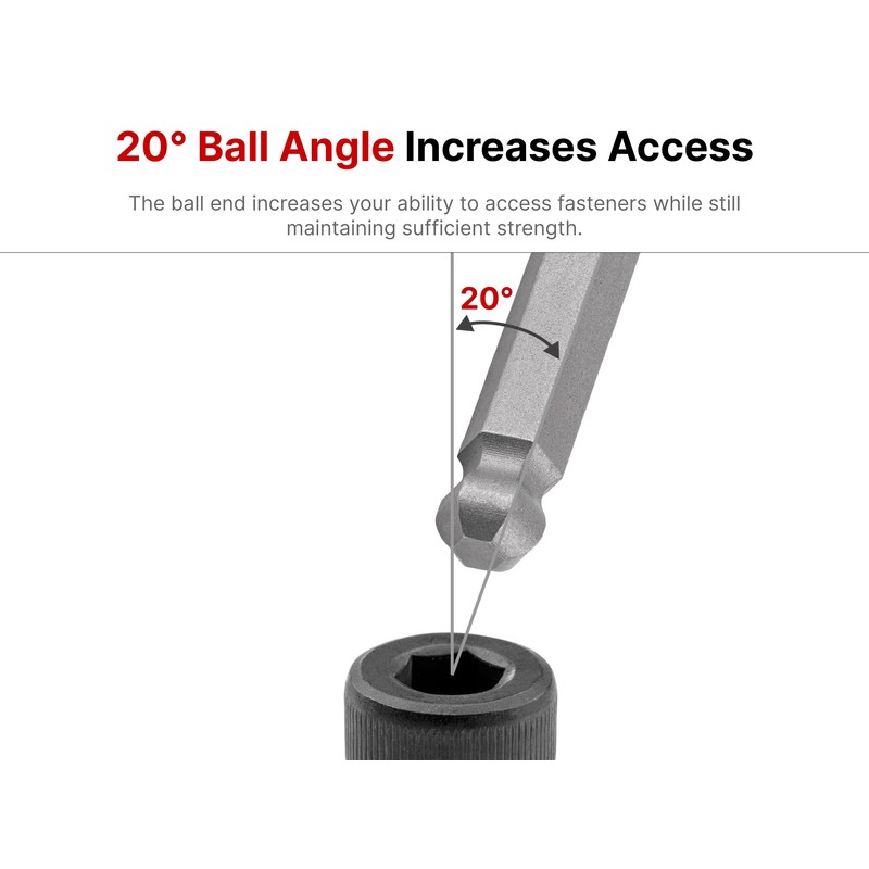 TEKTON 3/8 Inch Drive Long Ball End Hex Bit Socket
