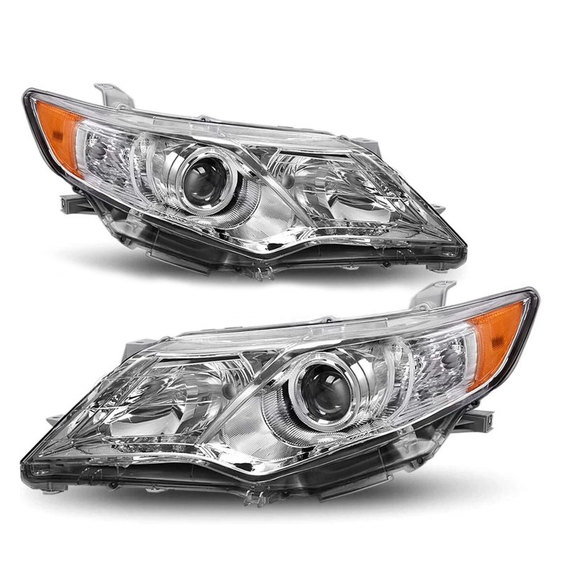 czwenqi2018 Right+Left Headlights For 2012-2014 Toyota Camry Halogen Type Chrome