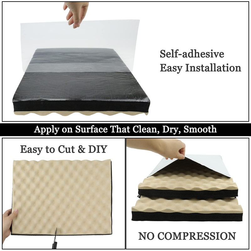 BXI Soundproofing Closed Cell Foam - 8 Pack Self-Adhesive 16''