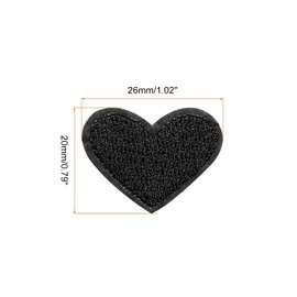 sourcing map Heart Shaped Iron-On Patches Iron on Patches Black Iron on Patches Embroidered Sew on for Clothes Jackets Backpack Shoes Repair Decorations Pack of 15