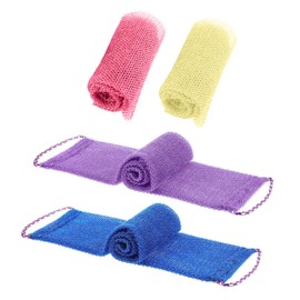 2 African Exfoliating Bath Nets with Drawstring, Foaming Exfoliating Nets with Drawstring, Deep Cleaning Bath Nets for Back and Body, with 2 30x80cm Bath Bombs