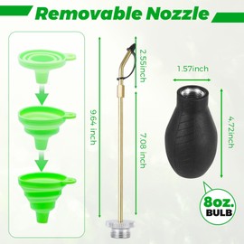 Diatomaceous Bulb Duster，Powder Duster - Long Metal Tube Garden Powder Applicator for Diatomaceous Earth & Fine Powders，Handheld diatomaceous Earth dispensers for Home and Farm use