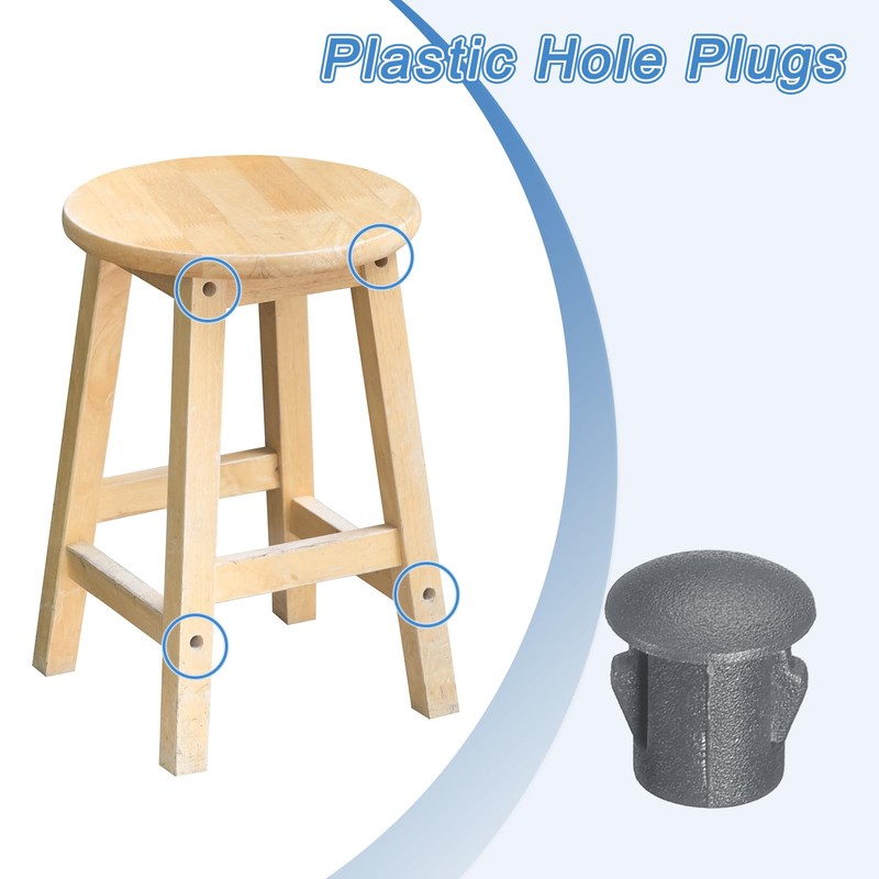 sourcing map 38Pcs 5mm(3/16") Nylon Hole Plugs, Flush Type Panel
