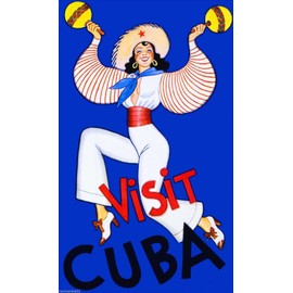 MAGNET Cuba Cuban Havana Island Girl Visit Vintage Travel Art Advertisement Magnet