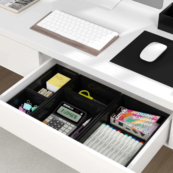 No brand 5-Piece Drawer Organizer Multi-Use Storage Bins Dividers Utensil