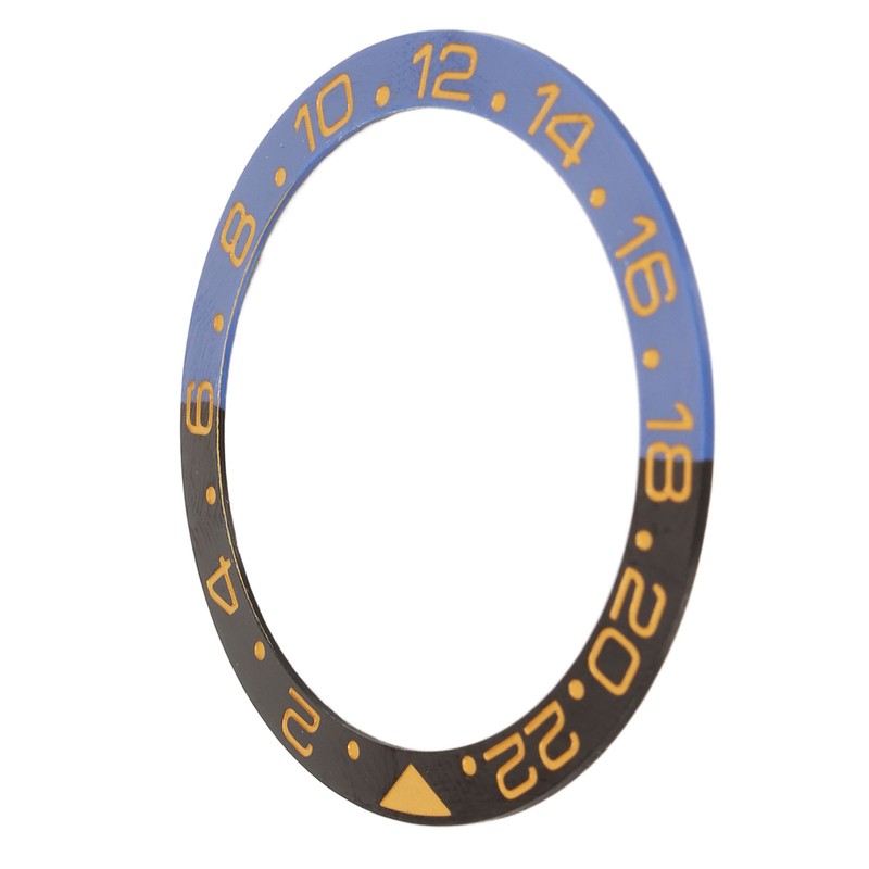Ceramic Watch Bezel Insert 38mm Blue Black Base Gold Digit