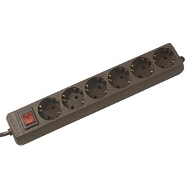 Bachmann - Verlängerungsschnur - Wechselstrom 250 V - 3600 Watt - 6 Ausgangsstecker - 1.4 m