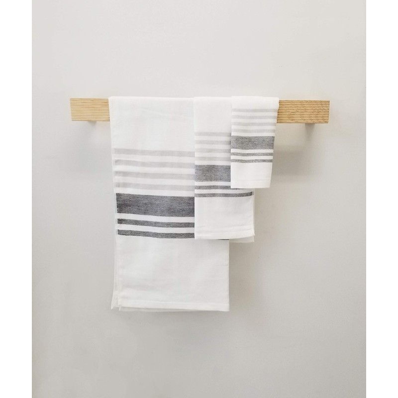 IPPINKA Senshu Japanese Towel, Ultra Soft, Quick-Drying, Two-Tone End Stripes,