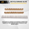 xelea 20Pcs Bicycle Brake Olive Brass Connecting Insert Kit for