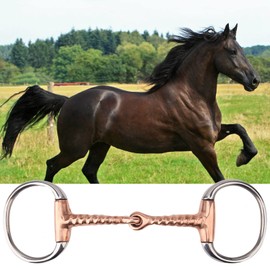 Snaffle de Caballo de Acero Inoxidable Snaffle de Acero Inoxidable, Boca de Caballo Copperamp Broca de Caballo para Broca de Caballo Herramienta,Acero Inoxidable Anillo en D Filete Horse bit