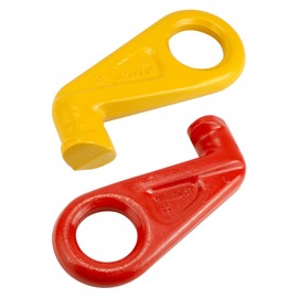 QWORK Shipping Container Lifting Hooks, 2 Pack 12.7 T Left & Right 45 Degree Alloy Steel Container Hook Lifting Lug for Shipping, Cargo, Storage, Moving, Yellow