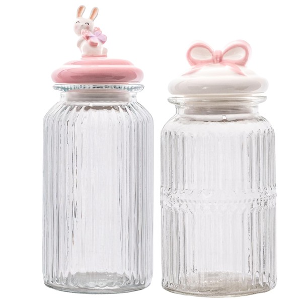 10 Strawberry Street Bunny & Bow Knob Canister (set of