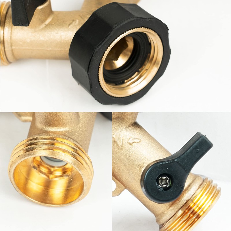 LIULO TOOL Brass Garden Hose Splitter 2 Way, Hose Y