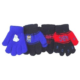Set of Four Pairs One Size Magic Gloves for Infants and Toddlers Ages 1-4 Years