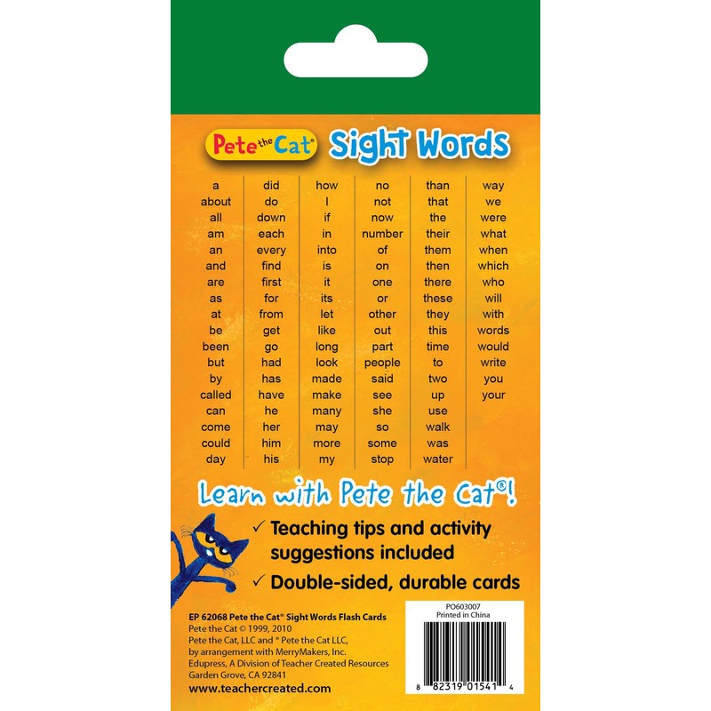 Teacher Created Resources® Pete The Cat® Sight Words Flash Cards